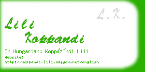 lili koppandi business card